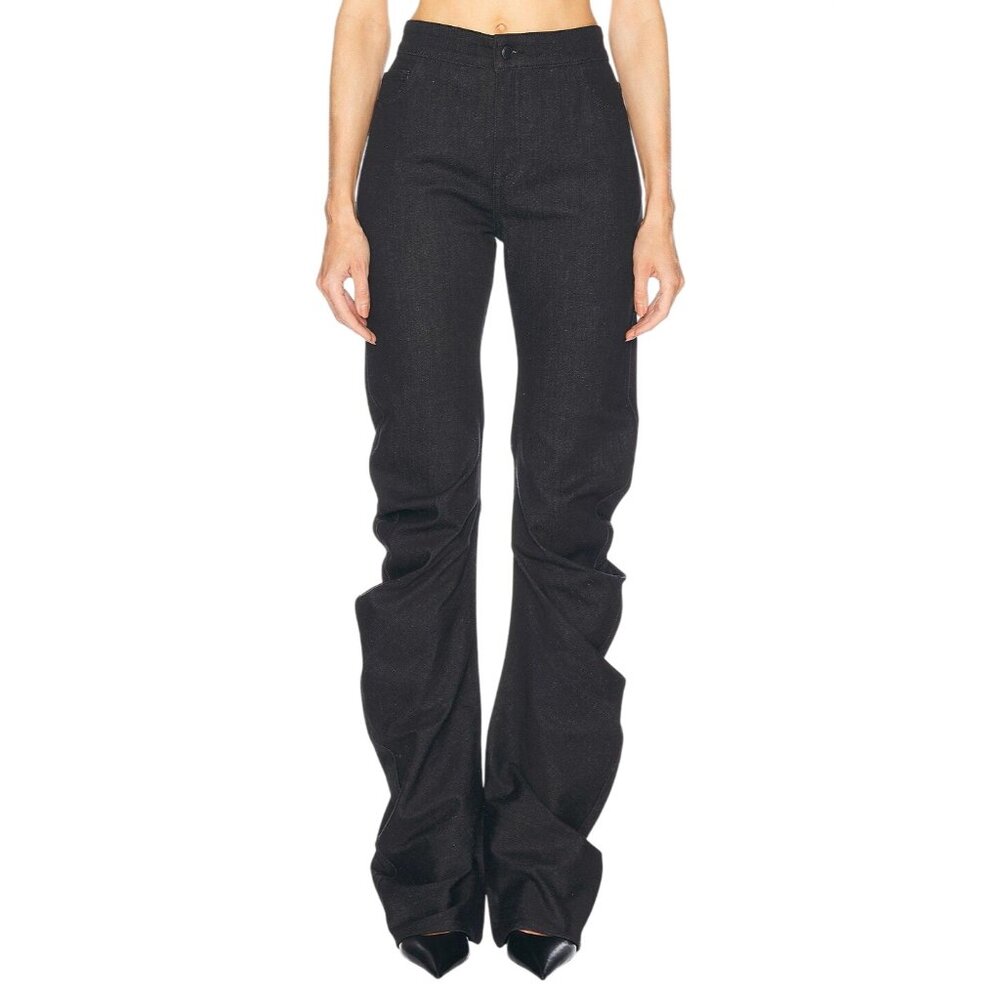 Jade Cropper Twisted Stretch Trouser in Grey 34 New Women Denim jeans extra long